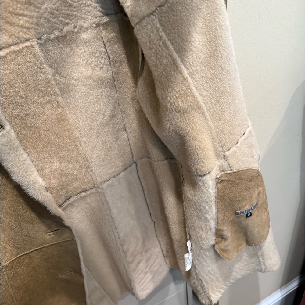 Tan Shearling Leather Jacket - image 6